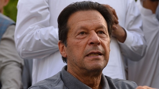 Former Pakistan's prime minister Imran Khan gestures during a press conference. (AFP/File Photo)in Islamabad.