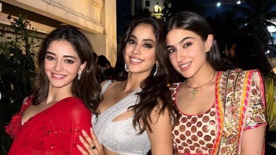 Ananya Panday, Janhvi Kapoor and Sara Ali Khan in a new picture.