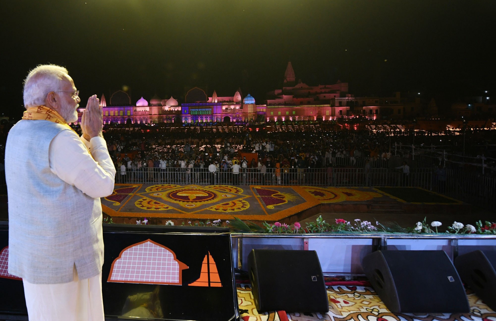 Prime Minister Narendra Modi takes part in Deepotsav celebrations, in Ayodhya. (ANI) Prime Minister Narendra Modi takes part in Deepotsav celebrations, in Ayodhya. (ANI)
