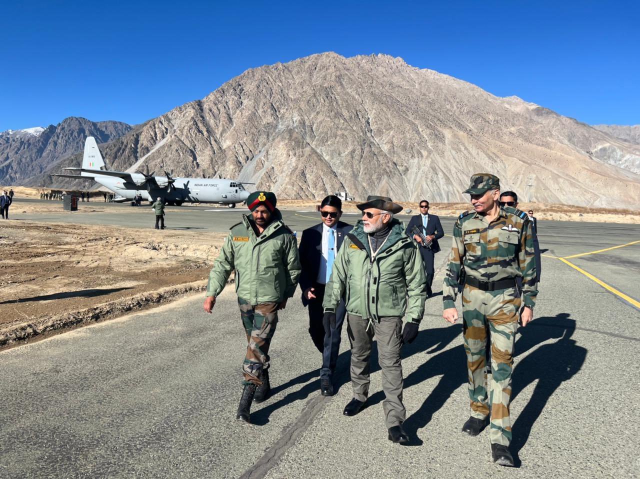 PM Modi reaches Kargil (ANI)