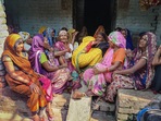 Relatives and locals mourn after two labourers were killed during a grenade attack by terrorists in Shopian district. (PTI Photo) Relatives and locals mourn after two labourers were killed during a grenade attack by terrorists in Shopian district. (PTI Photo)