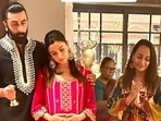 Neetu Kapoor shared a few pictures from her Diwali celebrations with Ranbir Kapoor and Alia Bhatt. 