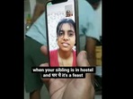 Sibling teases sister with homecooked food.(Instagram/@bihari_maa) Sibling teases sister with homecooked food.(Instagram/@bihari_maa)