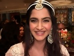 Sonam Kapoor at her Diwali party. Sonam Kapoor at her Diwali party.