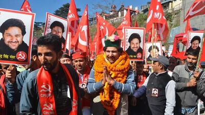 CPIM’s Tikender Singh Panwar filed nomination papers from Shimla (Urban) seat. Panwar, a former deputy mayor of Shimla, will try his luck from Shimla for the second time. (Deepak Sansta / HT) CPIM’s Tikender Singh Panwar filed nomination papers from Shimla (Urban) seat. Panwar, a former deputy mayor of Shimla, will try his luck from Shimla for the second time. (Deepak Sansta / HT)