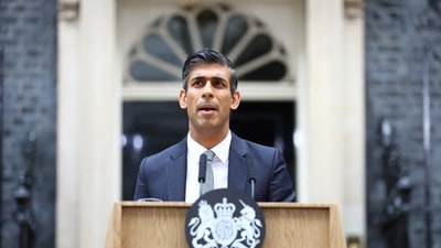 Britain's new Prime Minister Rishi Sunak delivers a speech outside Number 10 Downing Street, in London, Britain, October 25, 2022. REUTERS/Hannah McKay (REUTERS)
