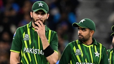 Pakistan's players Shaheen Shah Afridi and Babar Azam Pakistan's players Shaheen Shah Afridi and Babar Azam