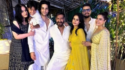 Ajay Devgn with Nysa Devgan, Kajol, Yug Devgan,and other family members on Diwali. Ajay Devgn with Nysa Devgan, Kajol, Yug Devgan,and other family members on Diwali.