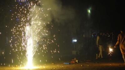 The Chandigarh administration had allowed only sale of green crackers and bursting of crackers was allowed only between 8 pm to 10 pm but the order was flouted with impunity with crackers being burst beyond midnight. (Keshav Singh/HT)