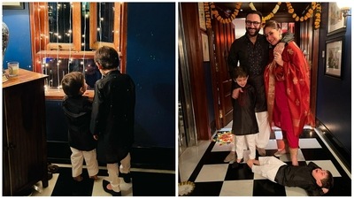 Kareena Kapoor showed a glimpse of her Diwali celebrations at home.