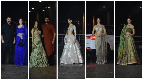 anjay Kapoor, Maheep Kapoor, Rakul Preet SIngh with Jackky Bhagnani, Athiya Shetty, Ananya Panday and Shanaya Kapoor at Sonam Kapoor's bash. (Varinder Chawla) anjay Kapoor, Maheep Kapoor, Rakul Preet SIngh with Jackky Bhagnani, Athiya Shetty, Ananya Panday and Shanaya Kapoor at Sonam Kapoor's bash. (Varinder Chawla)