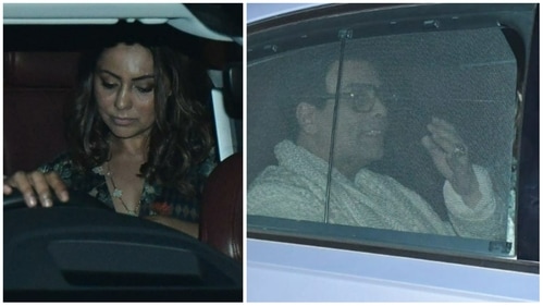 Gauri Khan and Karan Johar at Amitabh Bachchan's Diwali bash. (Varinder Chawla)