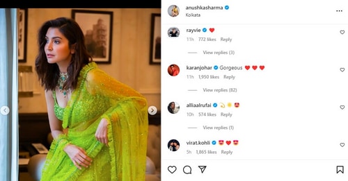 Karan Johar and Virat Kohli's comments on Anushka Sharma's Instagram pictures (Instagram/anushkasharma) Karan Johar and Virat Kohli's comments on Anushka Sharma's Instagram pictures (Instagram/anushkasharma)