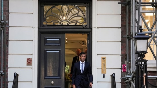 New leader of the Britain's Conservative Party Rishi Sunak walks outside the Conservative Campaign Headquarters, in London, Britain (REUTERS)