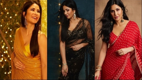 Katrina Kaif's sizzling saree game with strappy blouses is a treat for ethnic fashion lovers and we are smitten(Instagram/katrinakaif)