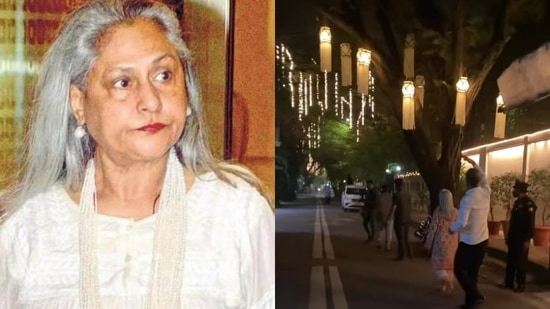 Jaya Bachchan outside Pratiksha on Diwali as she told the paparazzi to leave.