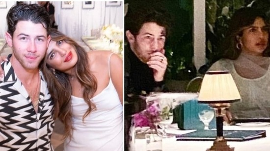 Nick Jonas and Priyanka Chopra during a recent Diwali dinner in Los Angeles. 