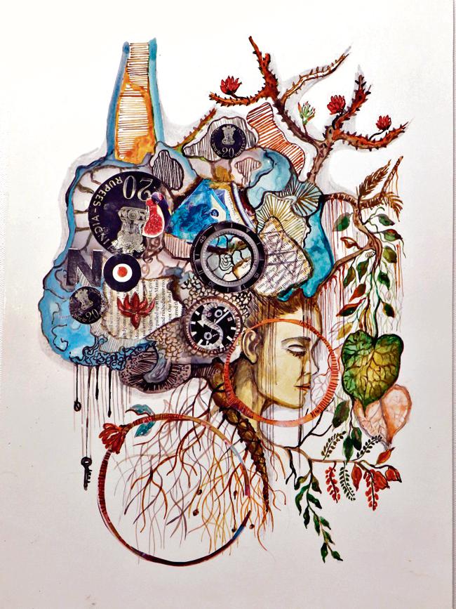 An artwork titled Body of a Mind, which was displayed recently at the Nehru Centre in London. An artwork titled Body of a Mind, which was displayed recently at the Nehru Centre in London.