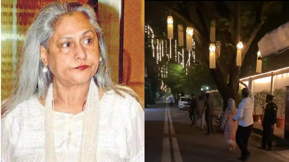 Jaya Bachchan outside Pratiksha on Diwali as she told the paparazzi to leave. Jaya Bachchan outside Pratiksha on Diwali as she told the paparazzi to leave.