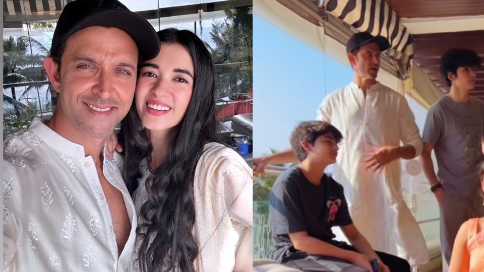 Saba Azad and Hrithik Roshan at a Diwali celebration with his family. Saba Azad and Hrithik Roshan at a Diwali celebration with his family.