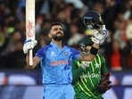 India's Virat Kohli reacts after winning the T20 World Cup match against Pakistan India's Virat Kohli reacts after winning the T20 World Cup match against Pakistan