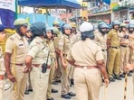 Security was beefed up in Shivamogga that witnessed the brutal killing of a Hindu activist a few months ago. Security was beefed up in Shivamogga that witnessed the brutal killing of a Hindu activist a few months ago.