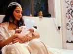Sonam Kapoor and her son Vayu from their Diwali 2022 party.