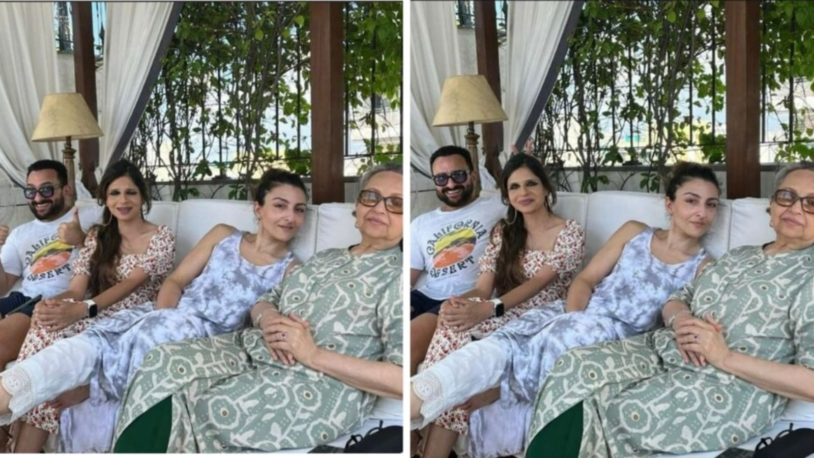 ‘Prankster’ Saif Ali Khan poses with Sharmila Tagore, Soha Ali Khan