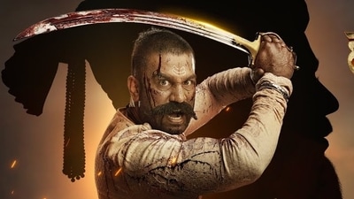 Sharad Kelkar in a still from Marathi film Har Har Mahadev. Sharad Kelkar in a still from Marathi film Har Har Mahadev.