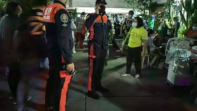 Philippines Earthquake: Rescue teams conducting an inspection at Mariano Marcos Memorial Hospital. (AFP) Philippines Earthquake: Rescue teams conducting an inspection at Mariano Marcos Memorial Hospital. (AFP)