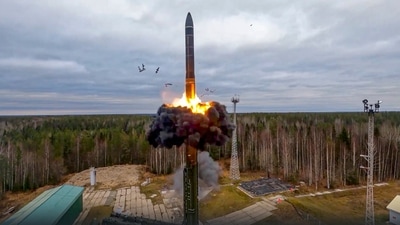 Handout photo taken from video released by Russian Defense Ministry Press Service. (AP) Handout photo taken from video released by Russian Defense Ministry Press Service. (AP)
