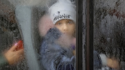 Russia-Ukraine War: A boy evacuated from the Russian-controlled city of Kherson. (Reuters)