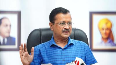 New Delhi, India – October 26, 2022: Delhi Chief Minister Arvind Kejriwal chairs a press conference, in New Delhi, India, on Wednesday, October 26. (HT Photo) New Delhi, India – October 26, 2022: Delhi Chief Minister Arvind Kejriwal chairs a press conference, in New Delhi, India, on Wednesday, October 26. (HT Photo)