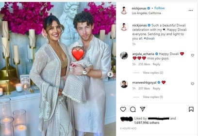 Nick shared unseen pictures from their celebrations at their home in Los Angeles. Nick shared unseen pictures from their celebrations at their home in Los Angeles.
