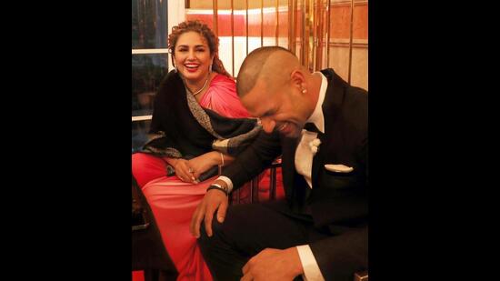 Huma Qureshi and Shikhar Dhawan sharing a candid moment in-between shooting. (Photo: Instagram/iamhumaq)