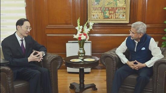 China’s outgoing ambassador, Sun Weidong, made a farewell call on external affairs minister S Jaishankar at South Block. (Twitter/DrSJaishankar)