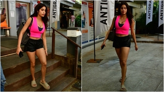 Meanwhile, Janhvi Kapoor is known for her impeccable fashion sense. Even while attending the various Diwali festivities, the star gave us a glimpse of her sartorial prowess in shimmering sequinned sarees and heavily embellished lehengas sets. Even her workout fashion earns several thumbs up from her fans. And this latest gym look is proof of the same. (HT Photo/Varinder Chawla)