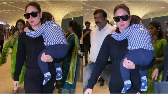 Kareena Kapoor with her youngest son, Jeh Ali Khan. (HT Photo/Varinder Chawla)