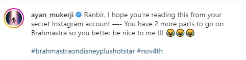 Ayan Mukerji's 'warning' for Ranbir Kapoor.