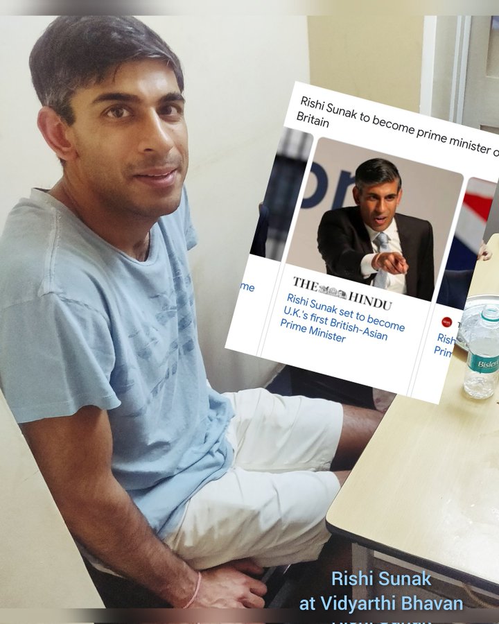 Iconic eatery Vidyarthi Bhavan shared a picture of UK PM Rishi Sunak dining at their restaurant. (Vidyarthi Bhavan-Twitter) Iconic eatery Vidyarthi Bhavan shared a picture of UK PM Rishi Sunak dining at their restaurant. (Vidyarthi Bhavan-Twitter)