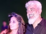 Ajith Kumar and wife Shalini at a recent Diwali party. Ajith Kumar and wife Shalini at a recent Diwali party.