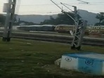Engine of a goods train that derailed near Gurpa railway station in Bihar on Wednesday morning.