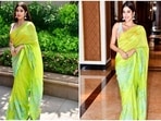 Janhvi Kapoor promotes Mili in a floral saree and bralette. Janhvi Kapoor promotes Mili in a floral saree and bralette.