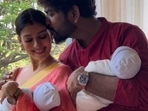 Nayanthara and Vignesh Shivan welcomed their twin boys in October 2022. Nayanthara and Vignesh Shivan welcomed their twin boys in October 2022.