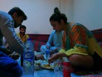 Shehnaaz Gill enjoys her meal in desi style in Dubai Shehnaaz Gill enjoys her meal in desi style in Dubai