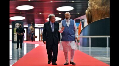 Prime Minister Narendra Modi has envisioned LiFE as a mission that makes everyone a ‘trustee of the environment’. United Nations Secretary General António Guterres sees a sense of agency in this approach (AFP) Prime Minister Narendra Modi has envisioned LiFE as a mission that makes everyone a ‘trustee of the environment’. United Nations Secretary General António Guterres sees a sense of agency in this approach (AFP)