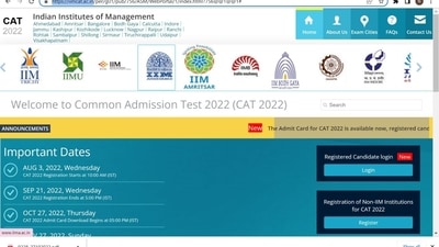 IIM CAT 2022 admit card: To access the admit cards, candidates should login using their user ID and password. (iimcat.ac.in) IIM CAT 2022 admit card: To access the admit cards, candidates should login using their user ID and password. (iimcat.ac.in)