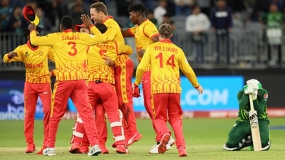 Zimbabwe players celebrate their victory over Pakistan (AFP) Zimbabwe players celebrate their victory over Pakistan (AFP)