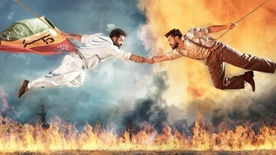 Jr NTR and Ram Charan in a still from SS Rajamouli's RRR.