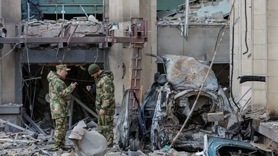 Russia-Ukraine War: A view shows the city administration building hit by recent shelling in the course of Ukraine-Russia conflict, in Donetsk. (Reuters)